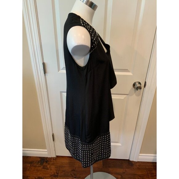 Derek Lam 10 Crosby Black Bead Embellished Ruffle 100% Silk Shift Dress, Size 4 - Picture 4 of 9